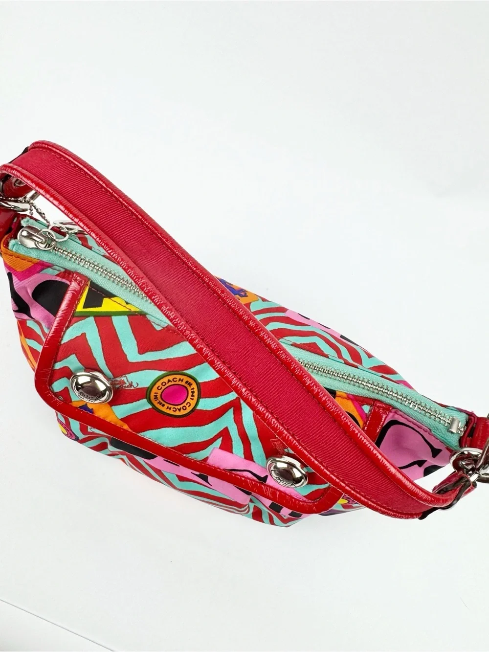 Coach Y2K Poppy Graffiti Groovy Hobo Graphic Print Shoulder Bag 13923 - Picture 9 of 13